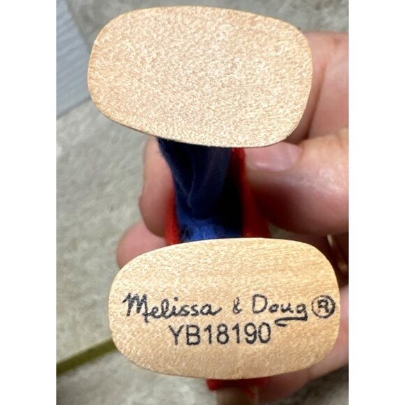 Melissa & Doug Wooden Dollhouse Doll With Red Sweater & Blue Pants 3" - Picture 3 of 5